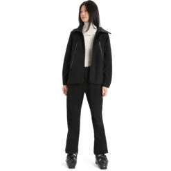 Icebreaker Shell+™ Jas Met Capuchon Dames - Zwart -Icebreaker icebreaker womens shell plus hooded jacket black 12 1270848