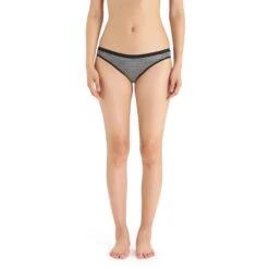 Icebreaker Siren Bikini Slip Dames - Gritstone Heather/Black -Icebreaker icebreaker womens siren bikini gritstone heather black 1 1554517