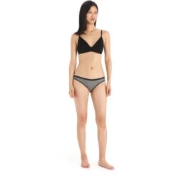 Icebreaker Siren Bikini Slip Dames - Gritstone Heather/Black -Icebreaker icebreaker womens siren bikini gritstone heather black 3 1554519
