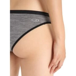 Icebreaker Siren Bikini Slip Dames - Gritstone Heather/Black -Icebreaker icebreaker womens siren bikini gritstone heather black 4 1554520