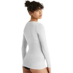 Icebreaker Siren Sweetheart Shirt Met Lange Mouwen Dames - Snow -Icebreaker icebreaker womens siren sweetheart long sleeve shirt snow 5 1270920