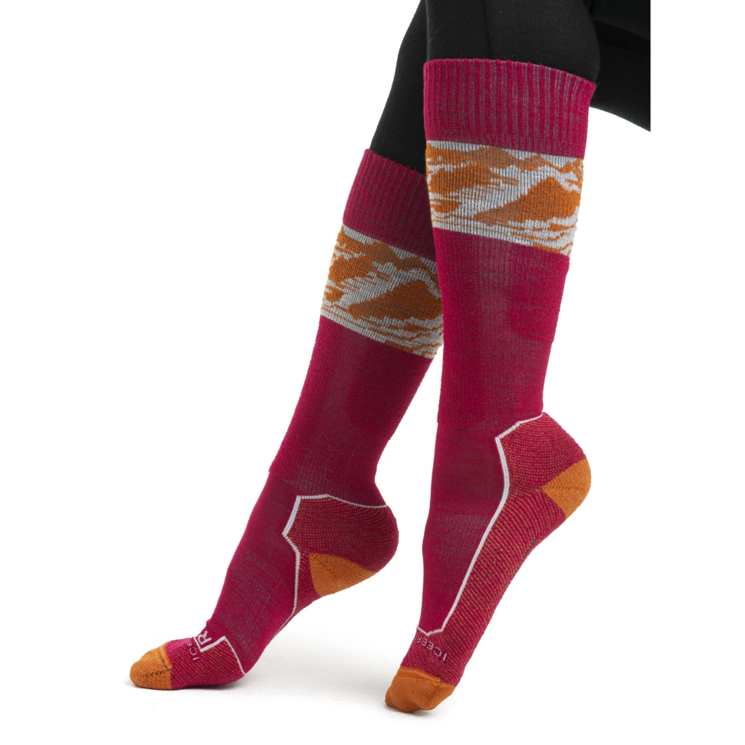 Icebreaker Ski+ Light OTC Alps 3D Sokken Dames - Electron Pink/Earth/Snow 4 Icebreaker Ski+ Light OTC Alps 3D Sokken Dames - Electron Pink/Earth/Snow - Afbeelding 2