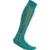 Icebreaker Ski+ Medium OTC Alpine Geo Sokken Dames - Flux Green/Solar -Icebreaker icebreaker womens ski plus medium otc alpine geo socks flux green solar 1 1489272