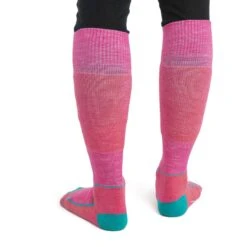 Icebreaker Ski+ Medium OTC Sokken Dames - Tempo/Flux Green/Earth -Icebreaker icebreaker womens ski plus medium otc socks tempo flux green earth model 2 1498944