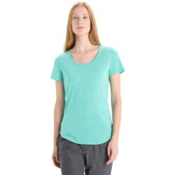 Icebreaker Sphere II Scoop T-Shirt Dames - Fresh Hthr