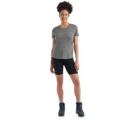 Icebreaker Sphere II T-Shirt Dames - Metro Heather -Icebreaker icebreaker womens sphere ii short sleeve tee metro heather 4 1148195
