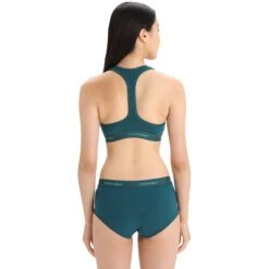 Icebreaker Sprite Racerback Sport-BH Dames - Green Glory -Icebreaker icebreaker womens sprite racerback bra green glory 4 1382196