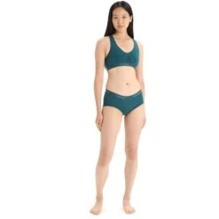 Icebreaker Sprite Racerback Sport-BH Dames - Green Glory -Icebreaker icebreaker womens sprite racerback bra green glory 5 1382197