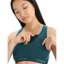 Icebreaker Sprite Racerback Sport-BH Dames - Green Glory -Icebreaker icebreaker womens sprite racerback bra green glory 6 1382198