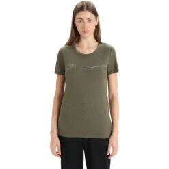 Icebreaker Tech Lite II Cadence Paths T-Shirt Dames - Loden