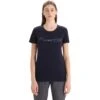 Icebreaker Tech Lite II Cadence Paths T-Shirt Dames - Midnight Navy -Icebreaker icebreaker womens tech lite ii cadence paths short sleeve tee midnight navy 3 1384623