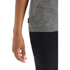 Icebreaker Tech Lite II Mountain Geology T-Shirt Dames - Gritstone Hthr -Icebreaker icebreaker womens tech lite ii mountain geology short sleeve tee gritstone hthr 5 1271195