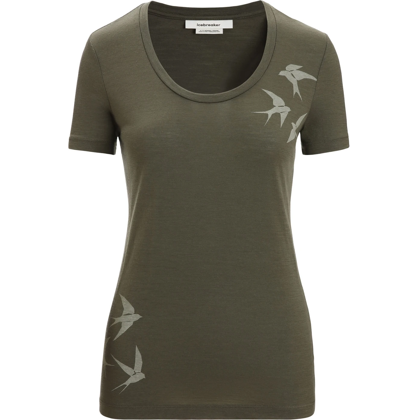 Icebreaker Tech Lite II Swarming Shapes Scoop T-Shirt Dames - Loden 5 Icebreaker Tech Lite II Swarming Shapes Scoop T-Shirt Dames - Loden - Afbeelding 3