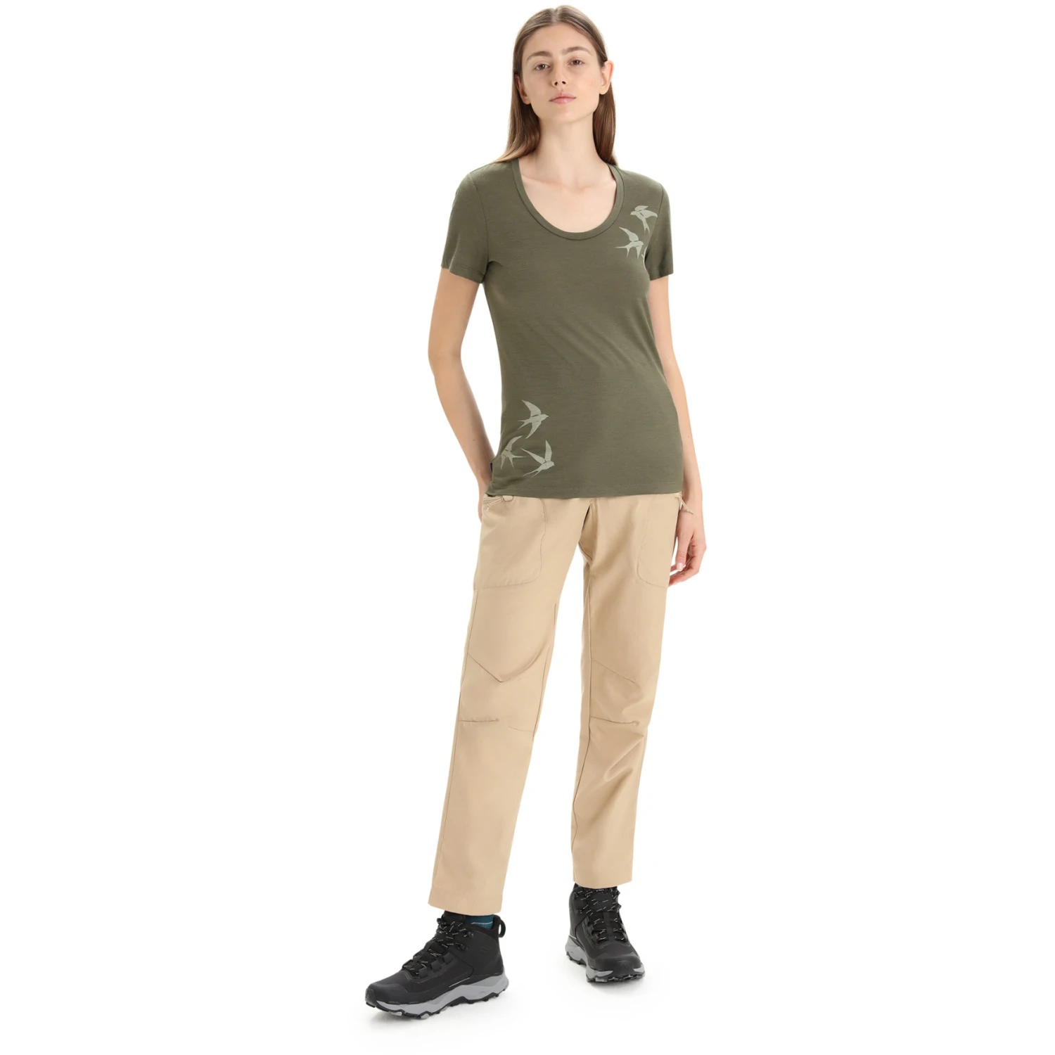 Icebreaker Tech Lite II Swarming Shapes Scoop T-Shirt Dames - Loden 7 Icebreaker Tech Lite II Swarming Shapes Scoop T-Shirt Dames - Loden - Afbeelding 5