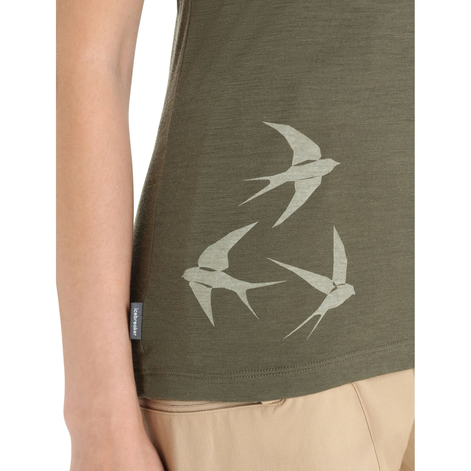 Icebreaker Tech Lite II Swarming Shapes Scoop T-Shirt Dames - Loden 9 Icebreaker Tech Lite II Swarming Shapes Scoop T-Shirt Dames - Loden - Afbeelding 7