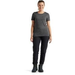 Icebreaker Tech Lite II T-Shirt Dames - Gritstone Hthr -Icebreaker icebreaker womens tech lite ii t shirt gritstone hthr 7 1039483