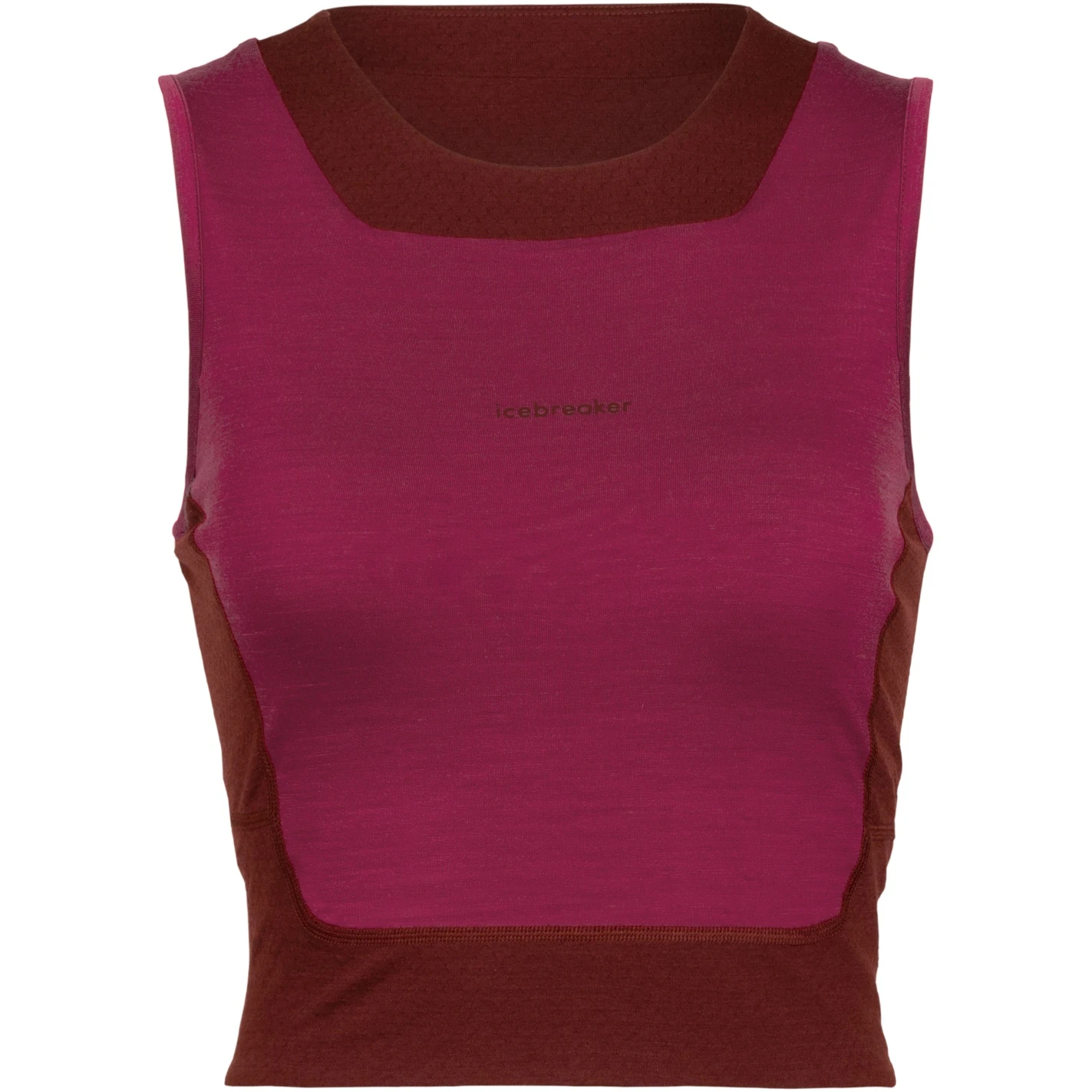 Icebreaker ZoneKnit™ Cropped BH-Shirt Dames - Cherry/Espresso 5 Icebreaker ZoneKnit™ Cropped BH-Shirt Dames - Cherry/Espresso - Afbeelding 3