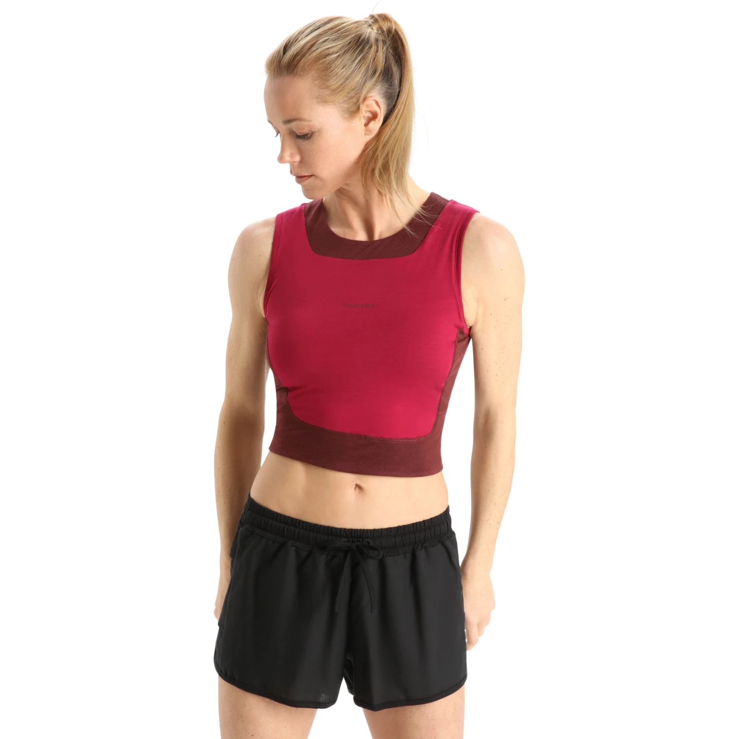 Icebreaker ZoneKnit™ Cropped BH-Shirt Dames - Cherry/Espresso 3 Icebreaker ZoneKnit™ Cropped BH-Shirt Dames - Cherry/Espresso