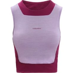 Icebreaker ZoneKnit™ Cropped BH-Shirt Dames - Purple Gaze/Go Berry -Icebreaker icebreaker womens zoneknit cropped bra tank purple gaze go berry 1 1382358