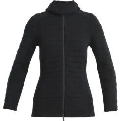 Icebreaker ZoneKnit™ Explore Jas Met Capuchon Dames - Zwart -Icebreaker icebreaker womens zoneknit explore long sleeve zip hoodie black 1 1488376