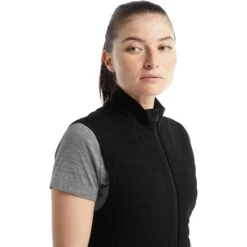 Icebreaker ZoneKnit™ Insulated Vest Dames - Zwart -Icebreaker icebreaker womens zoneknit insulated vest black 4 1271358