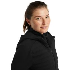 Icebreaker ZoneKnit™ Insulated Jas Met Capuchon - Zwart -Icebreaker icebreaker womens zoneknit insulated zip hoodie black 4 1041236