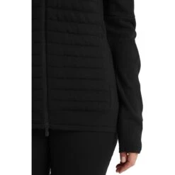 Icebreaker ZoneKnit™ Insulated Jas Met Capuchon - Zwart -Icebreaker icebreaker womens zoneknit insulated zip hoodie black 7 1041239