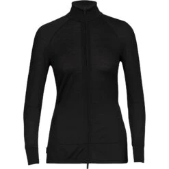 Icebreaker ZoneKnit™ Jas Dames - Zwart -Icebreaker icebreaker womens zoneknit long sleeve zip black 1 1271374