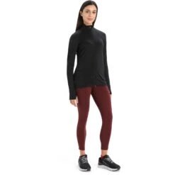 Icebreaker ZoneKnit™ Jas Dames - Zwart -Icebreaker icebreaker womens zoneknit long sleeve zip black 11 1271384