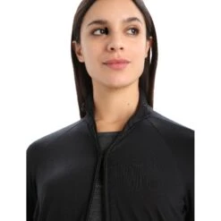 Icebreaker ZoneKnit™ Jas Dames - Zwart -Icebreaker icebreaker womens zoneknit long sleeve zip black 5 1271378