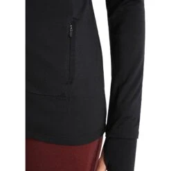 Icebreaker ZoneKnit™ Jas Dames - Zwart -Icebreaker icebreaker womens zoneknit long sleeve zip black 7 1271380