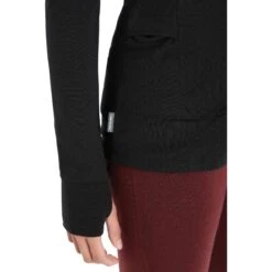 Icebreaker ZoneKnit™ Jas Dames - Zwart -Icebreaker icebreaker womens zoneknit long sleeve zip black 8 1271381