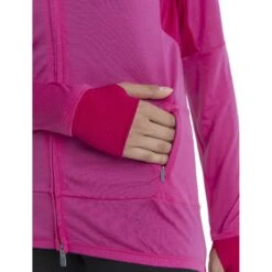 Icebreaker ZoneKnit™ Jas Dames - Tempo/Electron Pink -Icebreaker icebreaker womens zoneknit long sleeve zip tempo electron pink 4 1535856