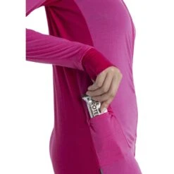 Icebreaker ZoneKnit™ Jas Dames - Tempo/Electron Pink -Icebreaker icebreaker womens zoneknit long sleeve zip tempo electron pink 5 1535857