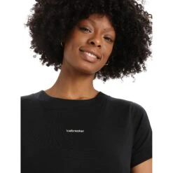 Icebreaker ZoneKnit™ Slit Back T-Shirt Dames - Zwart -Icebreaker icebreaker womens zoneknit slit back short sleeve tee black 4 1271468
