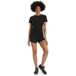 Icebreaker ZoneKnit™ Slit Back T-Shirt Dames - Zwart -Icebreaker icebreaker womens zoneknit slit back short sleeve tee black 7 1271480