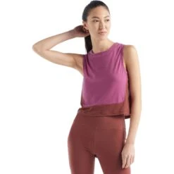 Icebreaker ZoneKnit™ Tanktop Dames - Cosmic/Grape -Icebreaker icebreaker womens zoneknit tank top cosmic grape 8 1149162